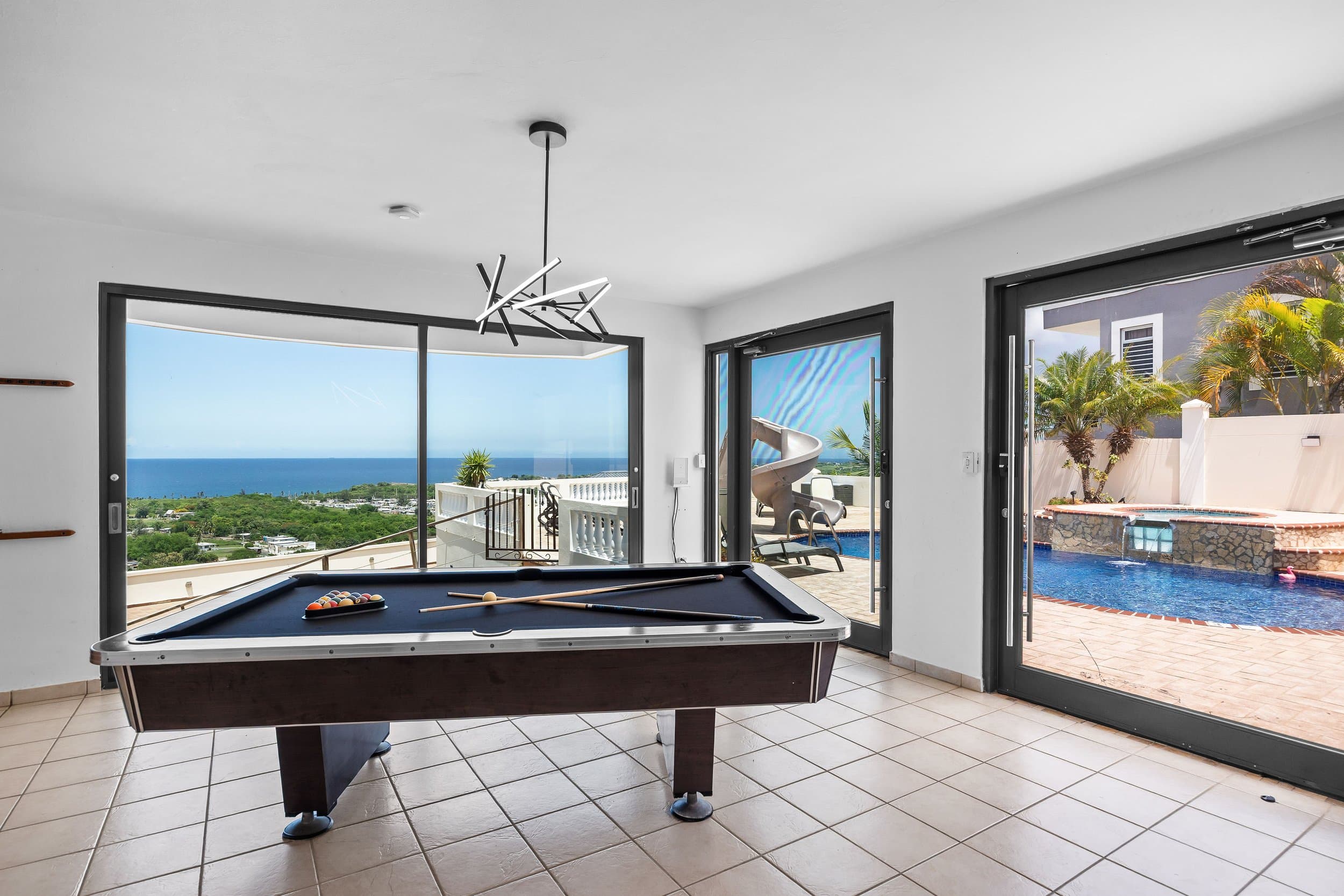 Game room with pool table